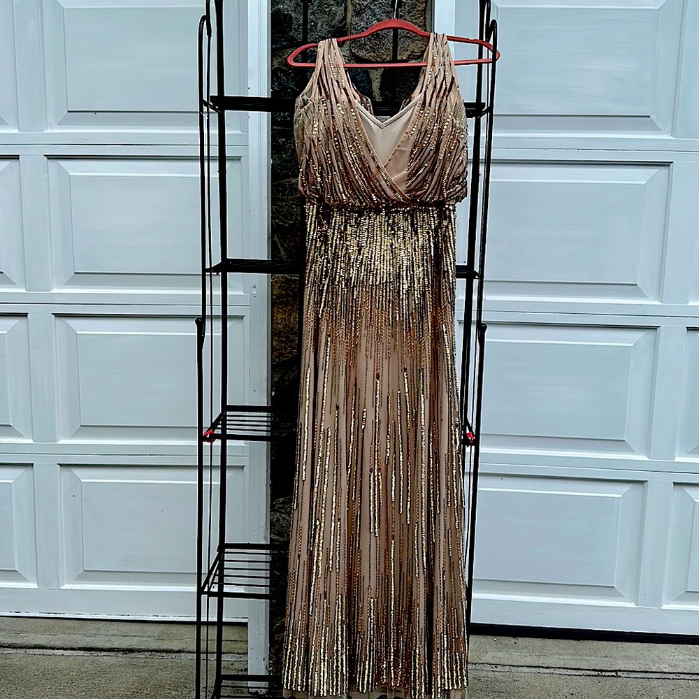 Spectacular Adrianna Papell sequined evening gown! New with tags!